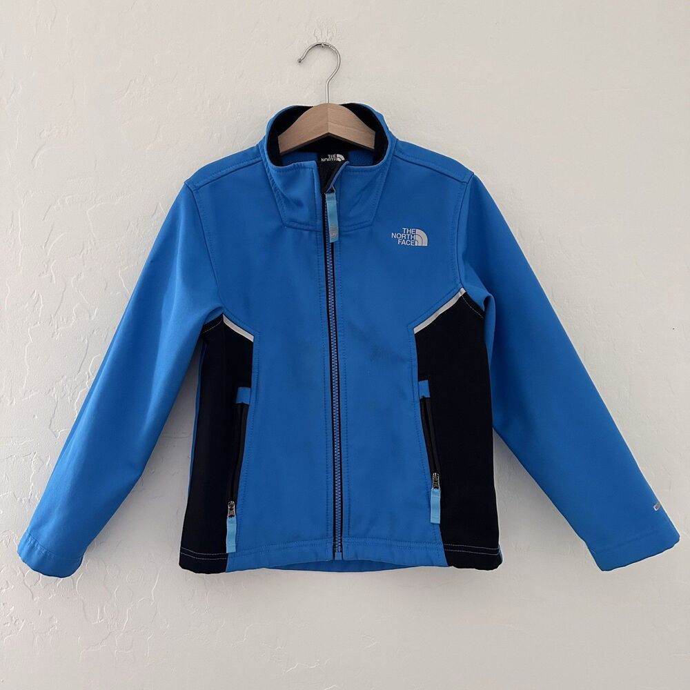 THE NORTH Face Jacket Boys XS 6 Blue Full Zip Fleece Lined Apex Bionic
